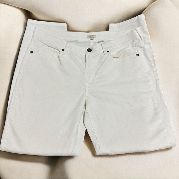 J. Crew | EUC Women’s White Corduroy Pants | Size 29 | Slim Straight Fit - Picture 1 of 10